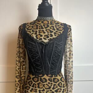 Victoria’s Secret square neck eyelash lace corset top sz M Y2K coquette bustier